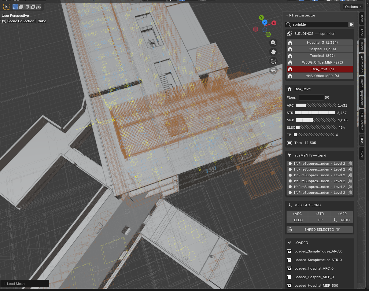 RTree Cockpit — search, drill-down, discipline bars, MESH actions