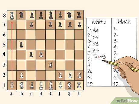 A chess scoresheet folds back into the board position