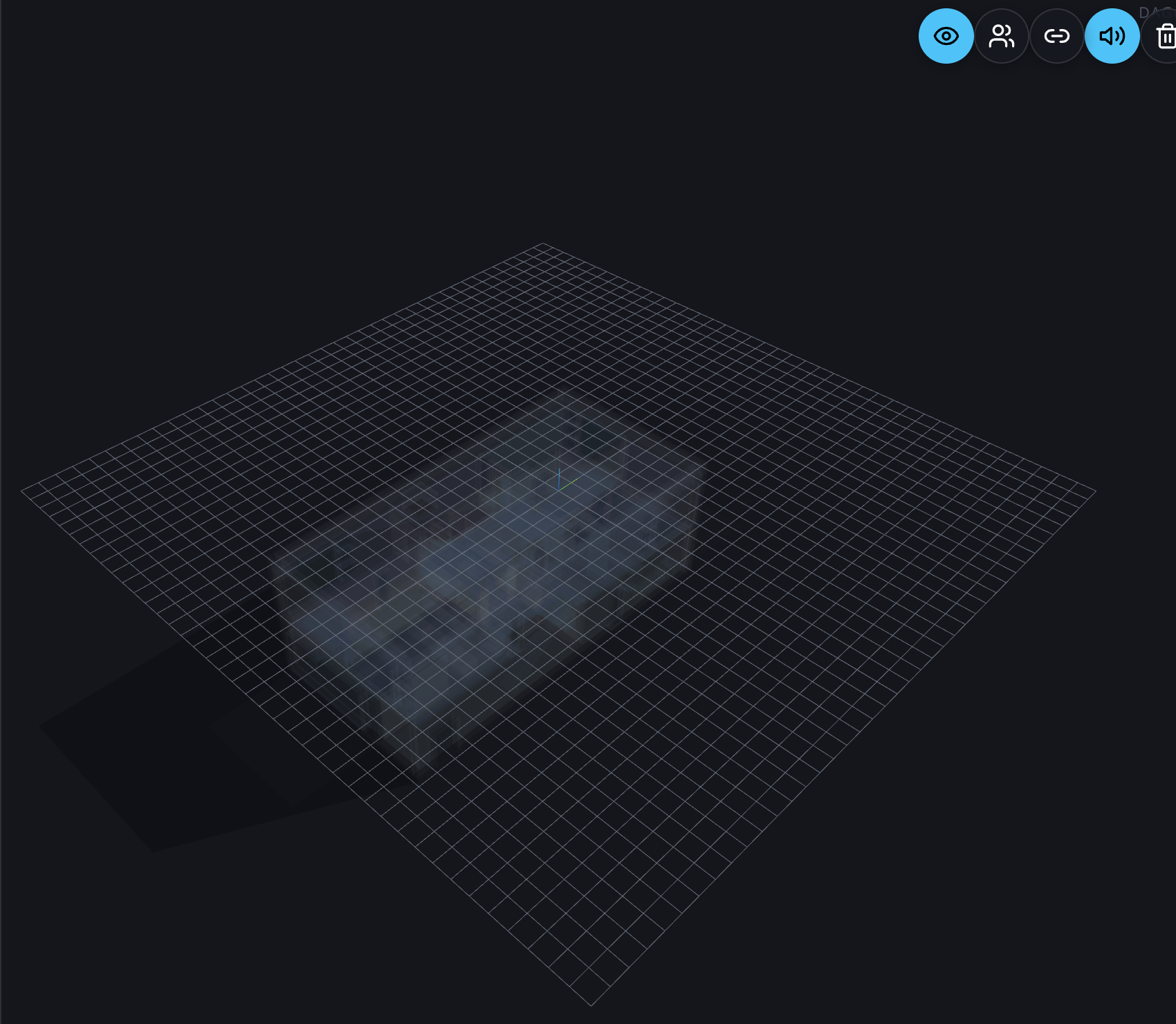 After the second Ctrl+Z: the bare building again (x-ray still on)