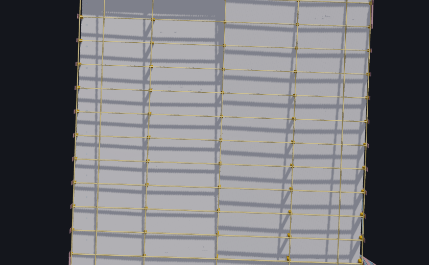 A gridline grabbed