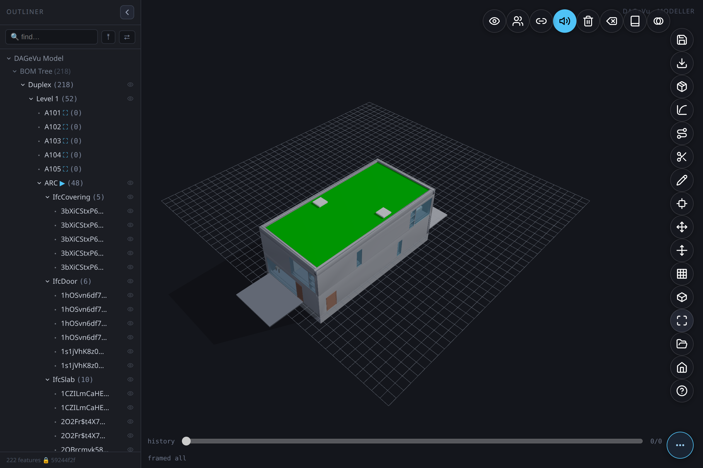 After Fit: the whole Duplex centred on the grid