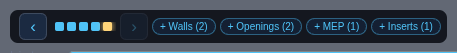 The category chips next to the dots