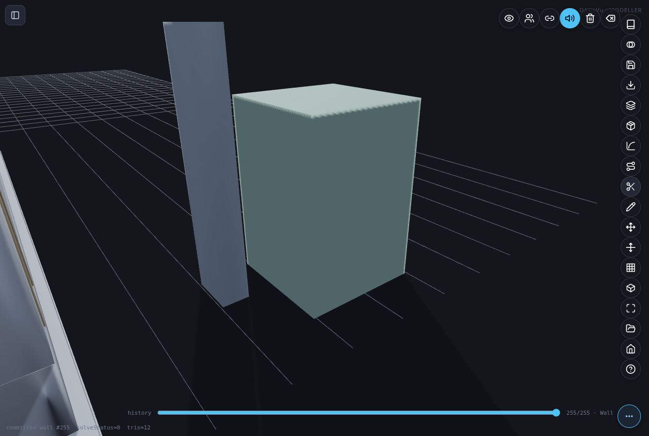 Extrude β the profile pushed into a B-rep wall solid